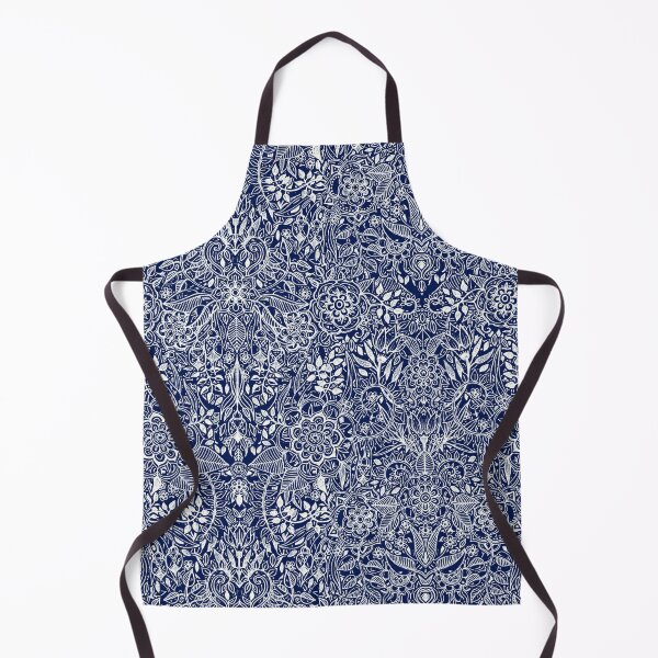 Item preview, Detailed Floral Pattern in White on Navy designed and sold by micklyn.