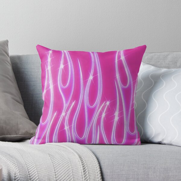 pink flames Throw Pillow