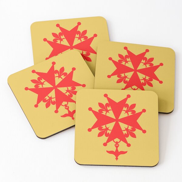 Item preview, Huguenot Cross in reddish orange, design by Syryatsu designed and sold by JoAnnFineArt.