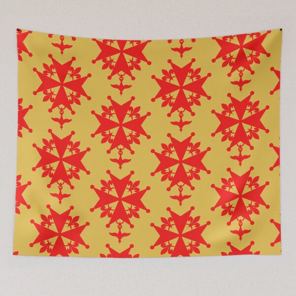 Item preview, Huguenot Cross in reddish orange, design by Syryatsu designed and sold by JoAnnFineArt.