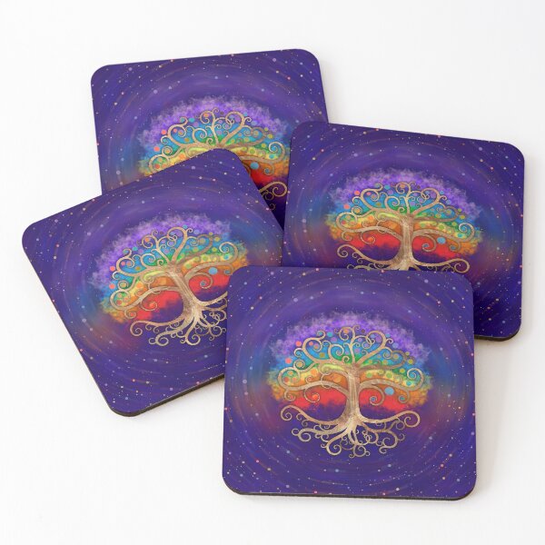 Item preview, Tree of life Golden Swirl and Rainbow designed and sold by k9printart.