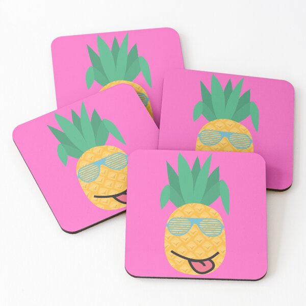 Item preview, Cute Smiling Pineapple with Sunglasses (Pink Background) designed and sold by AJ505.