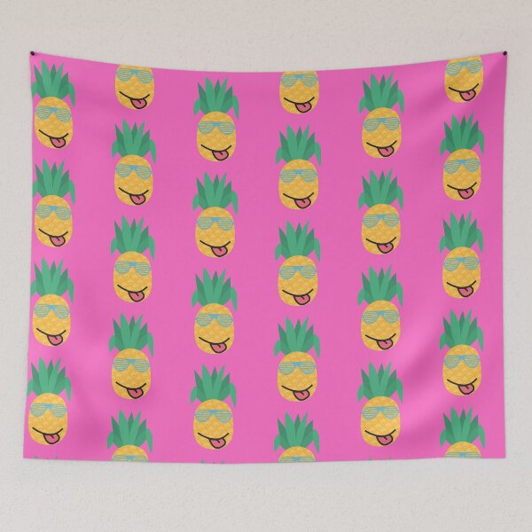 Item preview, Cute Smiling Pineapple with Sunglasses (Pink Background) designed and sold by AJ505.