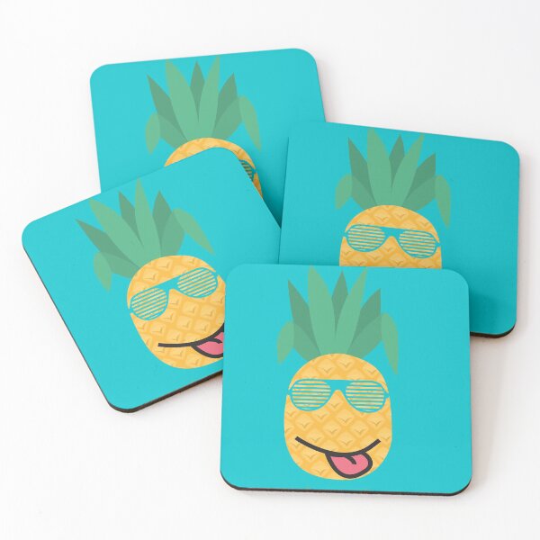 Item preview, Cute Smiling Pineapple with Sunglasses (Blue Background) designed and sold by AJ505.