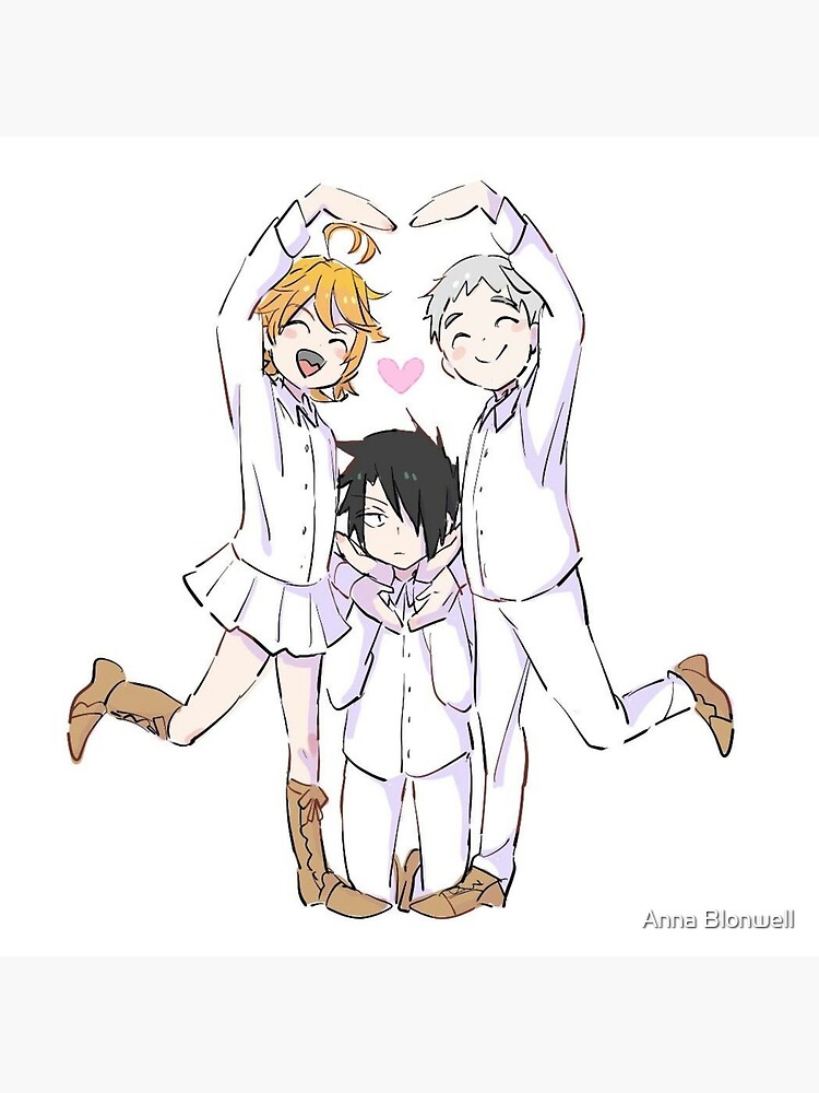 The Promised Neverland - cute Ray Emma and Norman  Postcard by Anna  Blonwell