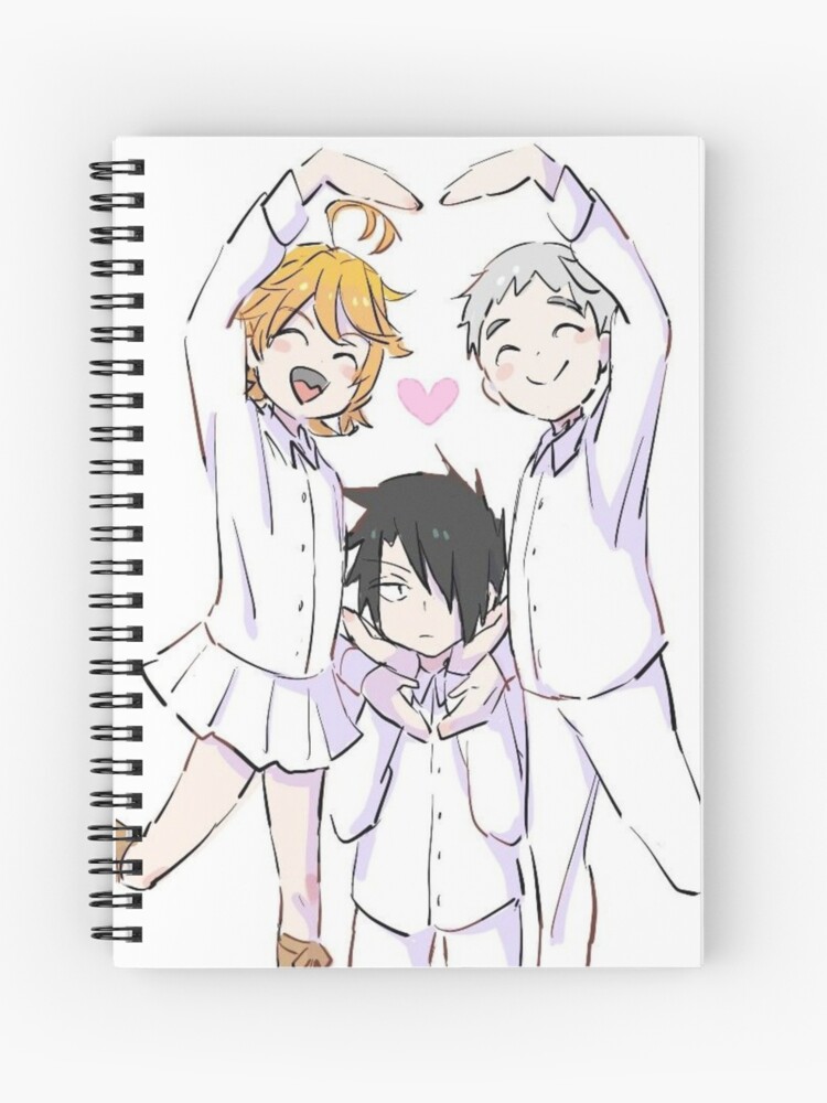 the promised neverland  cute ray emma et norman  spiral notebook