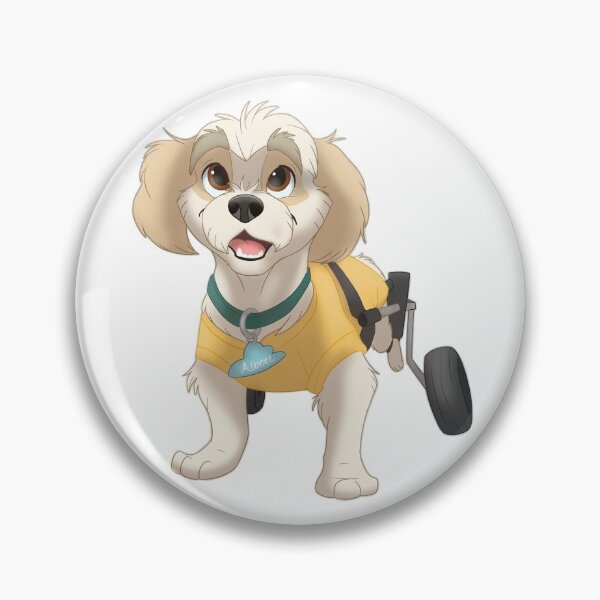 Item preview, Albert on Wheels white wheelchair dog designed and sold by Isa Bredt.