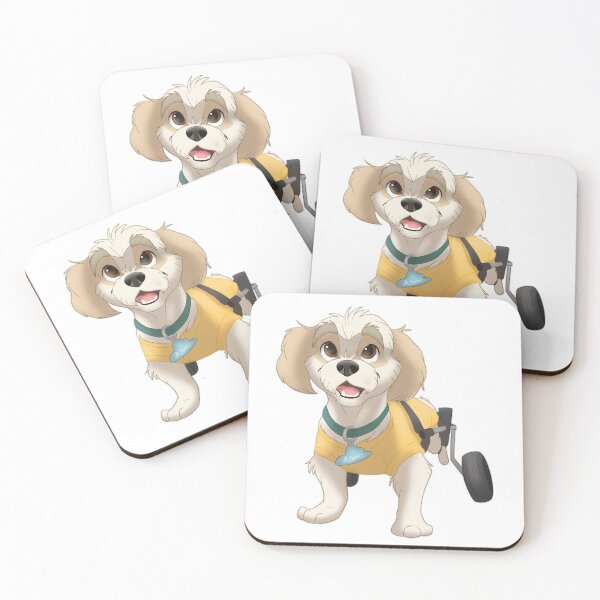 Item preview, Albert on Wheels white wheelchair dog designed and sold by Isa Bredt.