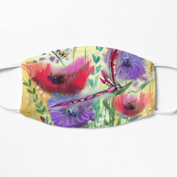 Poppy Meadow Purple Dandelions Mask