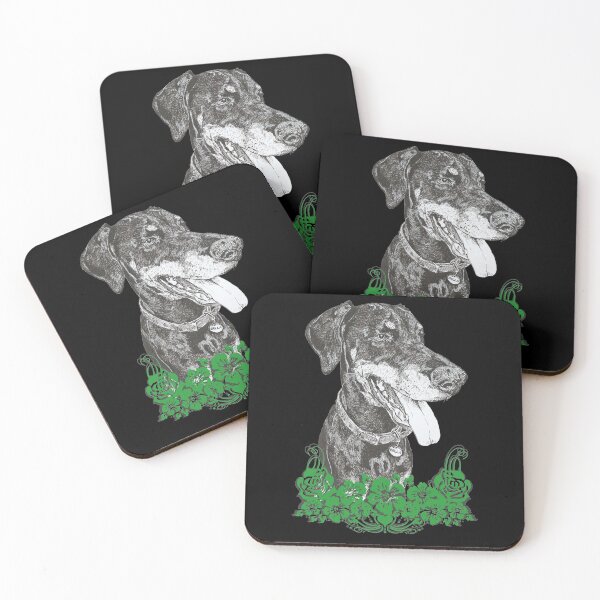 Item preview, Doberman Bella Floral Green  designed and sold by Eva Dobie Arts.