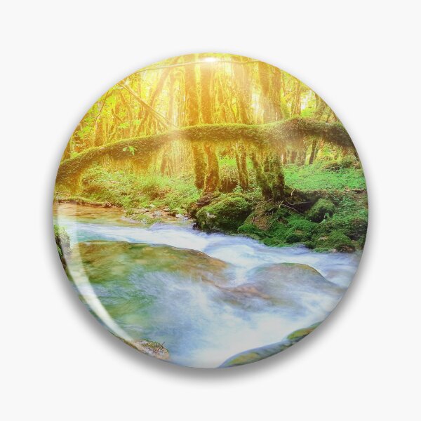 Artikelvorschau, Schöner wilder Süßwasserbach im Wald unter hellem Sonnenlicht entworfen und verkauft von Grégory DUBUS.