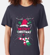Meowy Christmas Slim Fit T-Shirt