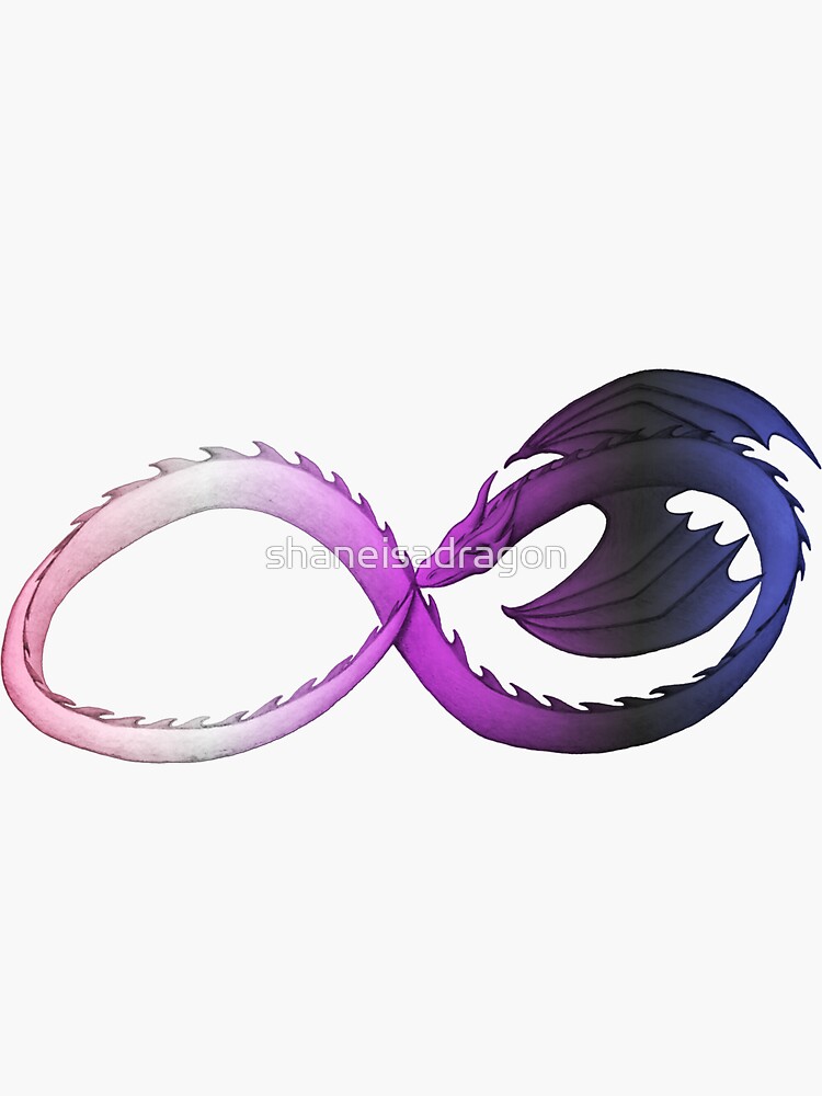 Infinite Genderfluid Pride Dragon Sticker By Shaneisadragon Redbubble