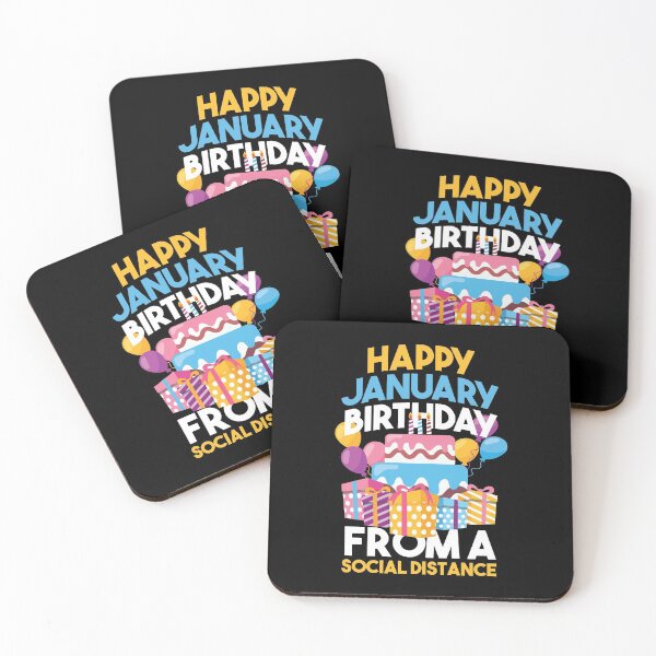 Item preview, Social Distancing Gift Happy January Birthday From A Social Distance designed and sold by Orange Pieces.