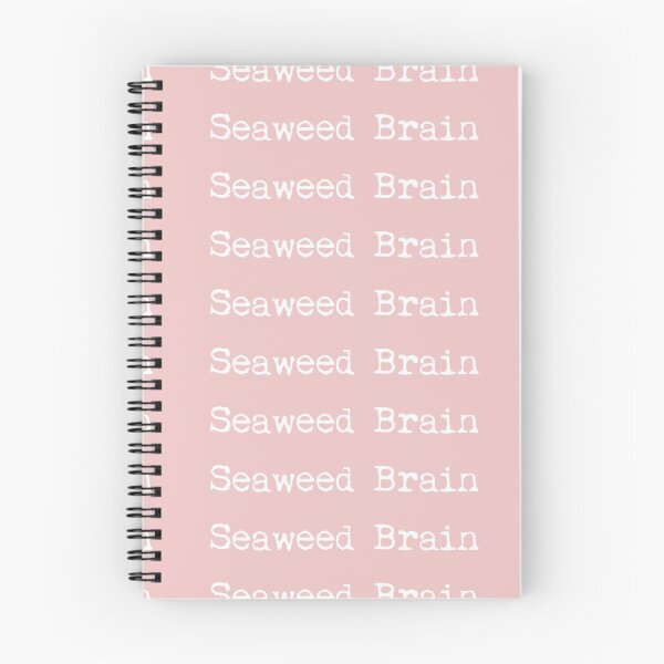 Item preview, Seaweed Brain white typewriter font on black background designed and sold by ordinarysummer.
