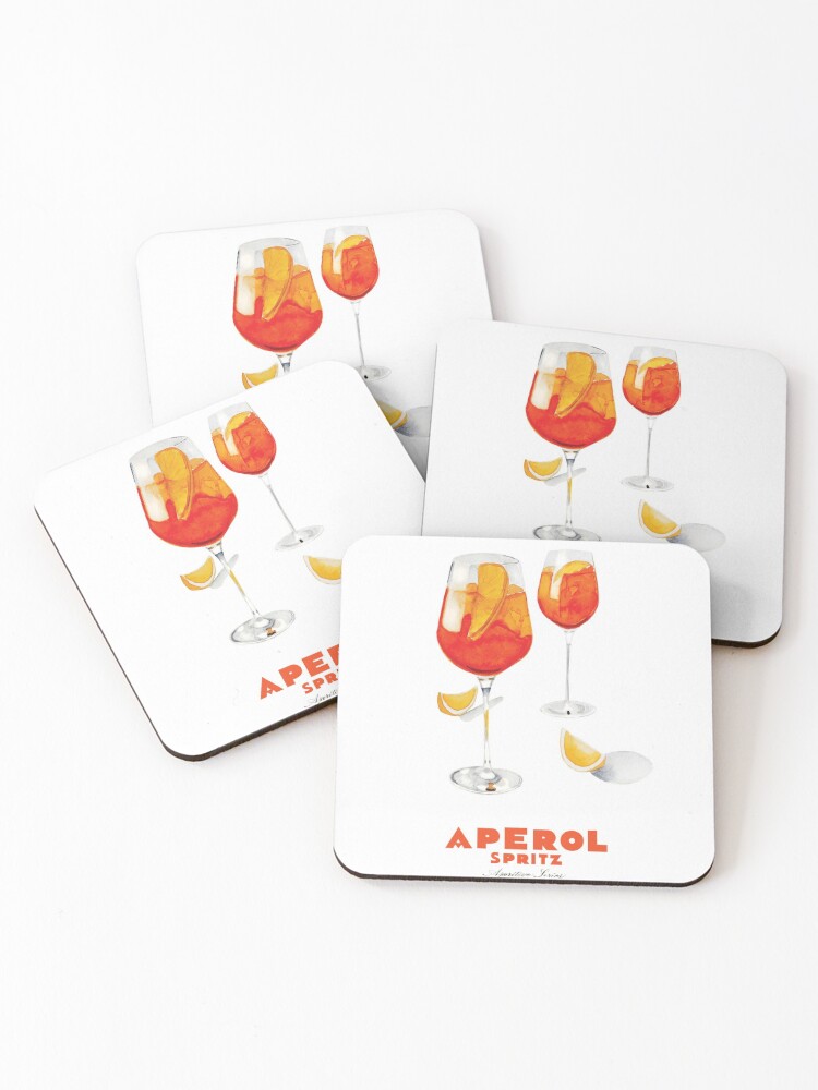 Aperol Spritz Coasters (Set of 4) for Sale by lisaadesign
