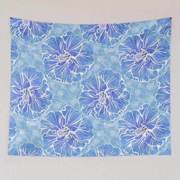 Item preview, Blue Tropical Hibiscus  - Ocean Blue Colour Palette designed and sold by Sketchbook Designs.