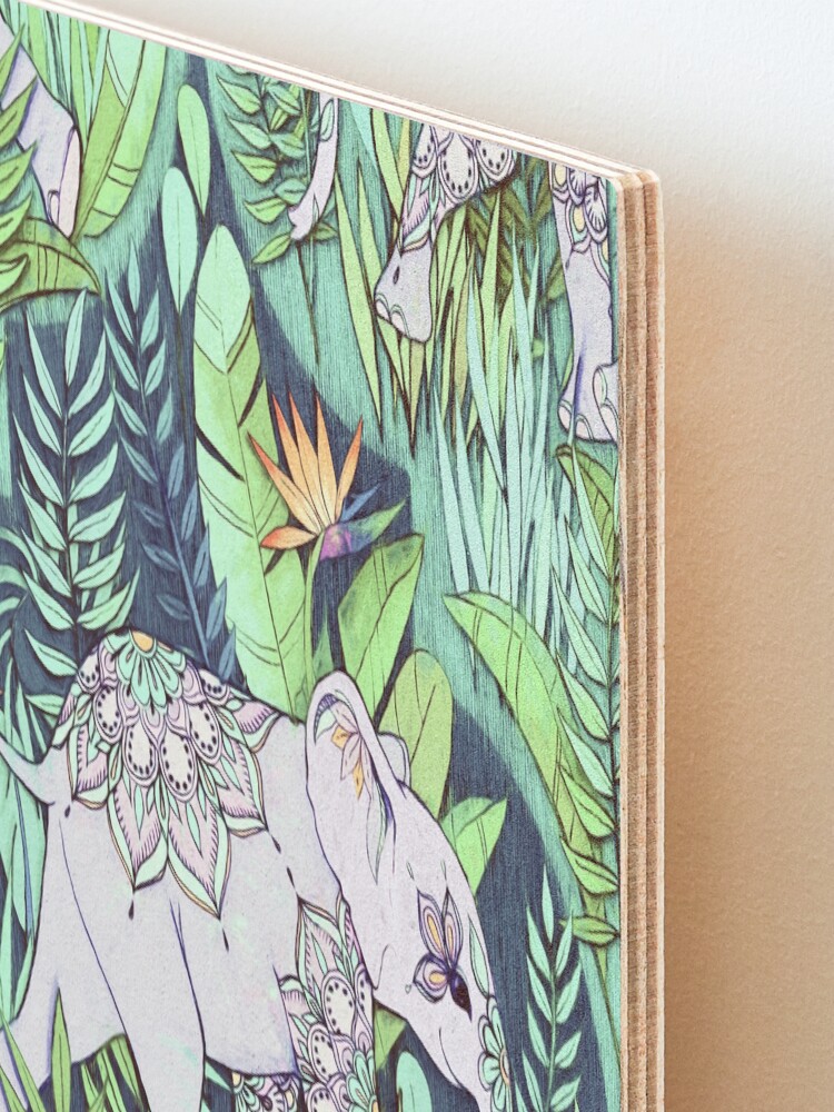 Alternate view of Little Elephant on a Jungle Adventure – faded vintage version Mounted Print