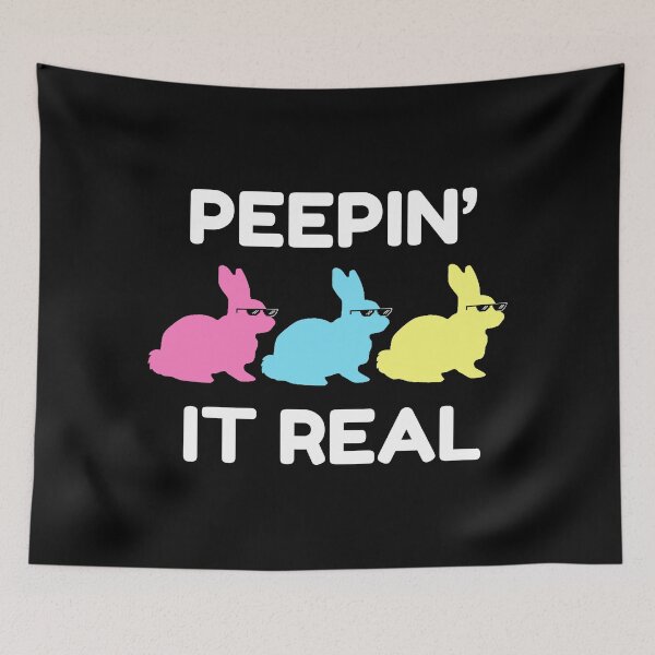 Aperçu de l'œuvre Peepin' It Real Easter Sunday Bunny Cool Hip Hop créée et vendue par haselshirt.