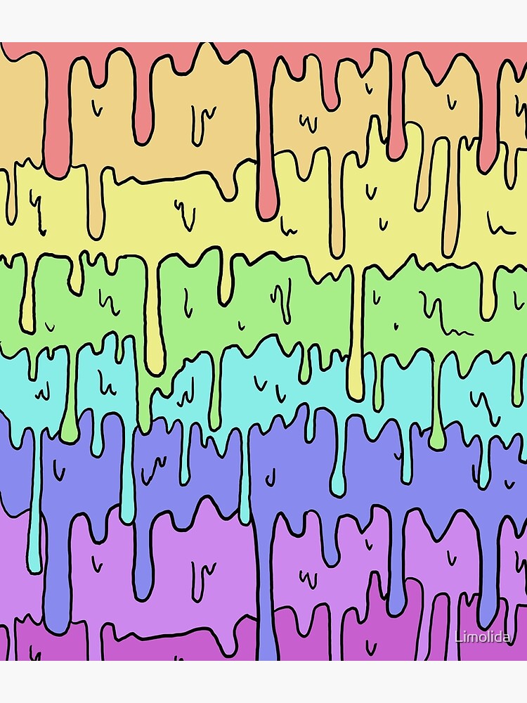 Pastel Kawaii Melting Rainbow Design by Limolida