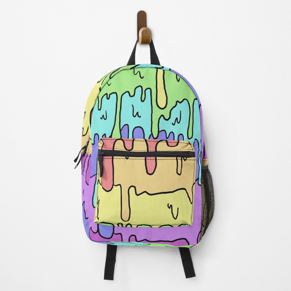 Pastel Kawaii Melting Rainbow Design Backpack
