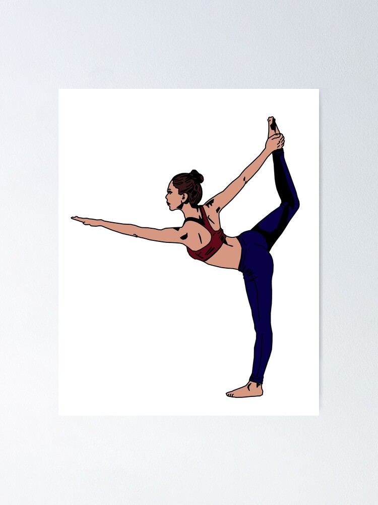 Yoga pose (a pose of a standing bow) - Stock Illustration [30882143] - PIXTA