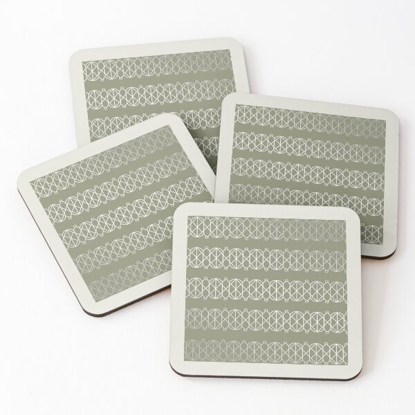 Item preview, Modern Geometric Pattern with Circles and Lines on Sage Green designed and sold by simplydesignart.