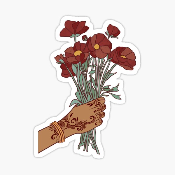 MEHNDI WITH FLOWERS Sticker