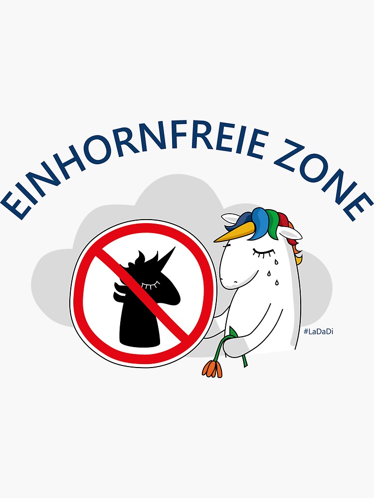 Thumbnail 3 von 3, Sticker, Einhornfreie Zone designt und verkauft von LaDaDi.