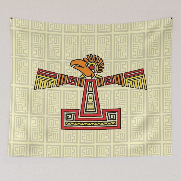 Item preview, Aztec Eagle Design Red, Yellow and orange with aztec style background designed and sold by Jake Purcell.