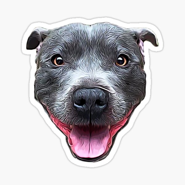 Item preview, Pit Bull Staffordshire Bull Terrier Blue Staffy designed and sold by ElegantCat.