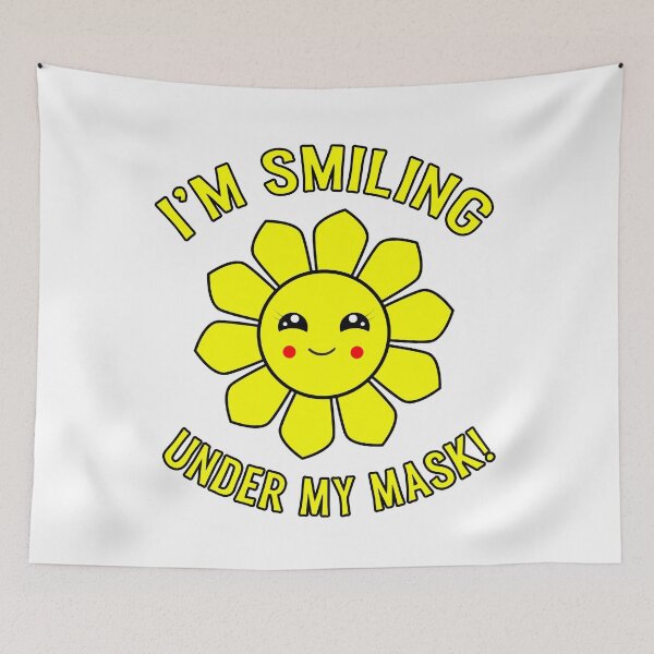 Item preview,  I'm Smiling Under My Mask Sunflower designed and sold by funnytshirtemp.