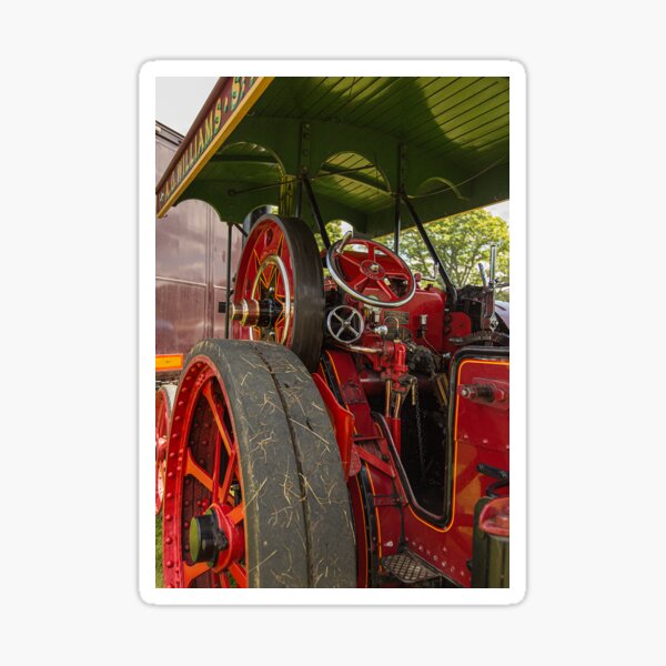 A steam engine driving platform as a blank greeting card Sticker