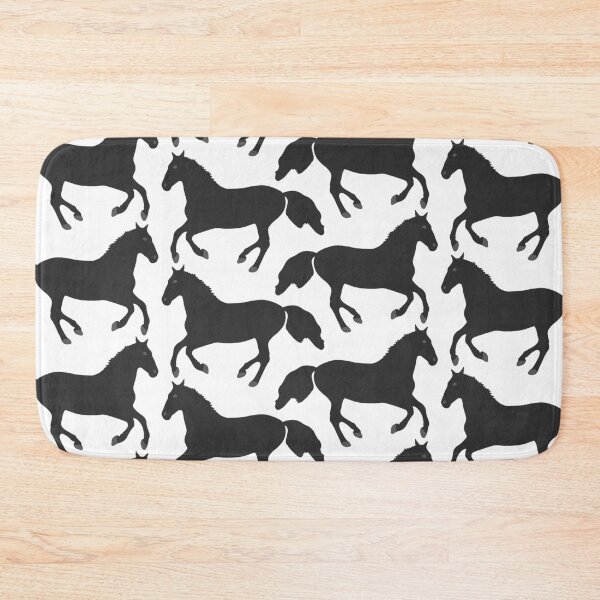 Item preview, Black Horse Seamless Pattern (white) designed and sold by Davey's Designs.