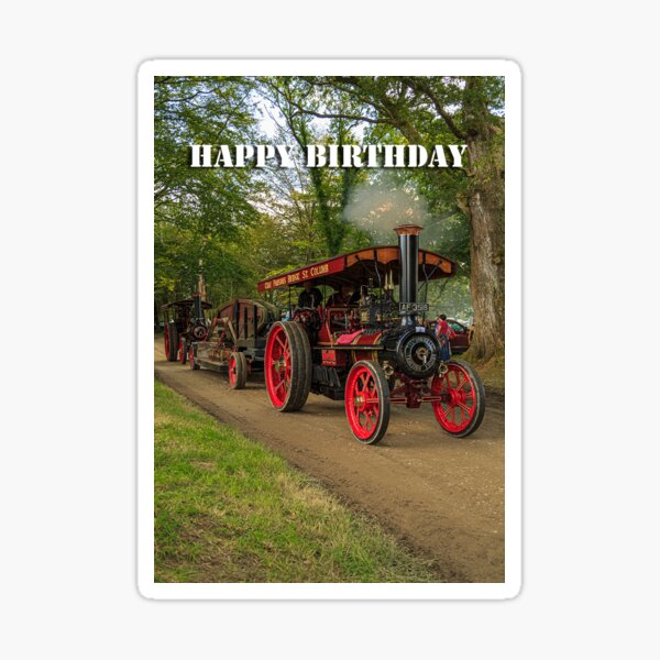 A steam engine  birthday card Sticker