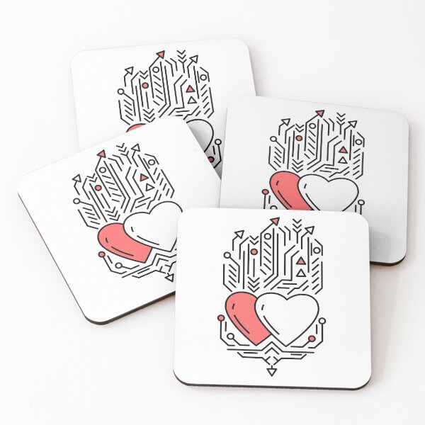 Item preview, Futuristic Tech Hearts Line Art designed and sold by mrhighsky.