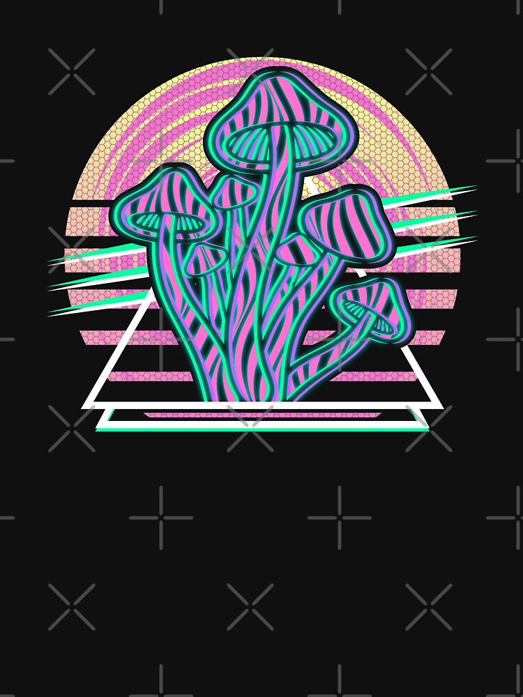 Psychedelic Psilocybin Mushroom Trippy Vaporwave Streetwear T Shirt For Sale By Thatsplat 1383