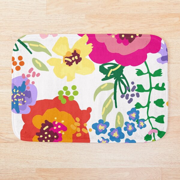 Large Print Springtime Floral Bath Mat