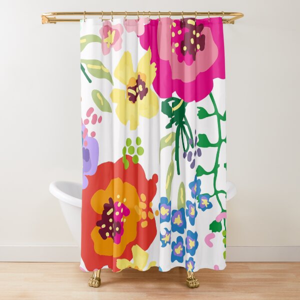 Large Print Springtime Floral Shower Curtain