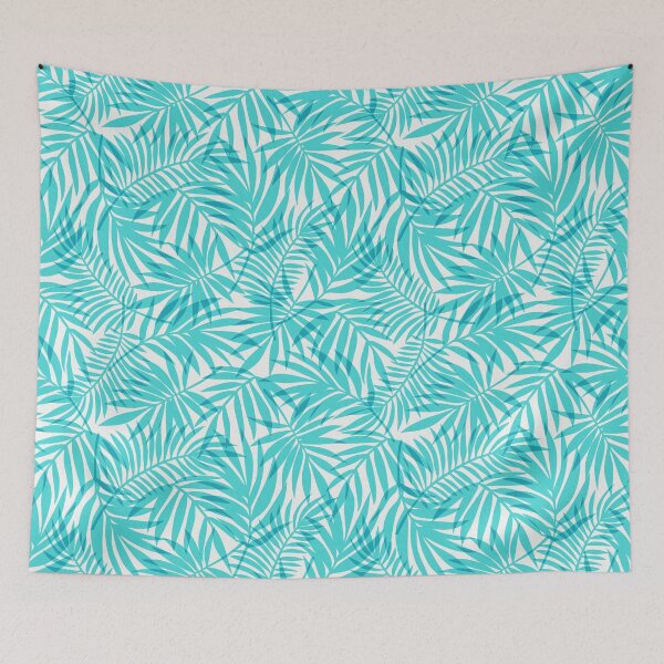 Item preview, Blue Turquoise Palm Leaves designed and sold by Klara Acel.