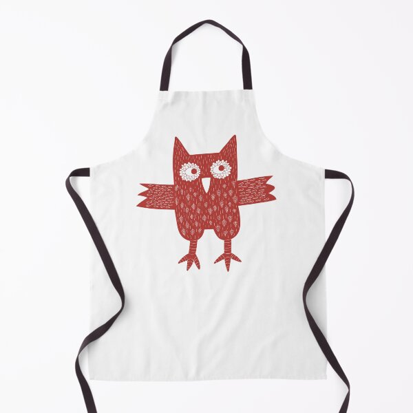 Red Owl Illustration Apron