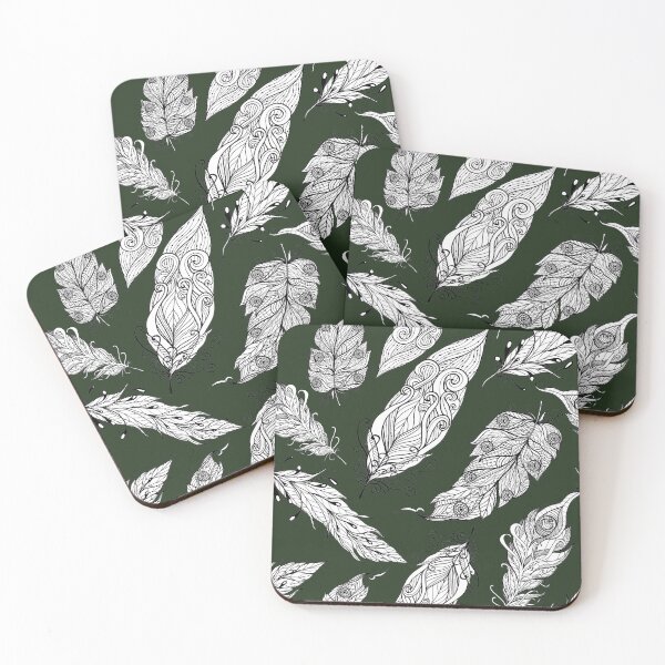Item preview, Decorative Mandala Feathers - Dark Green designed and sold by S-H-Designs.