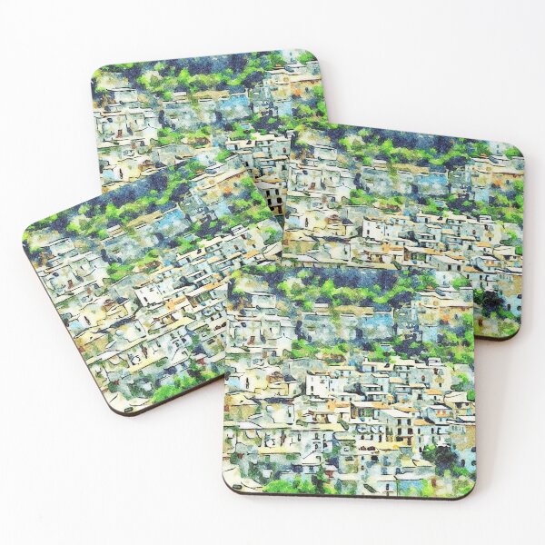 Item preview, Buildings of the village on the hill among the trees designed and sold by Giuseppe Cocco.