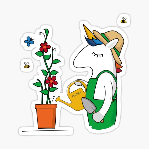 gardening unicorn Sticker