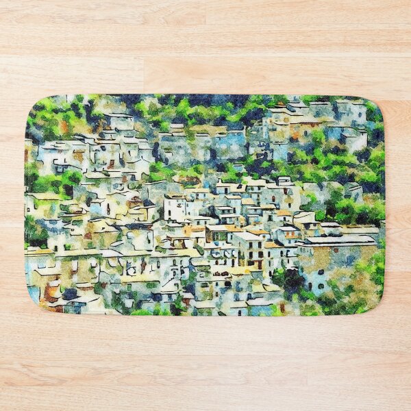 Item preview, Buildings of the village on the hill among the trees designed and sold by Giuseppe Cocco.