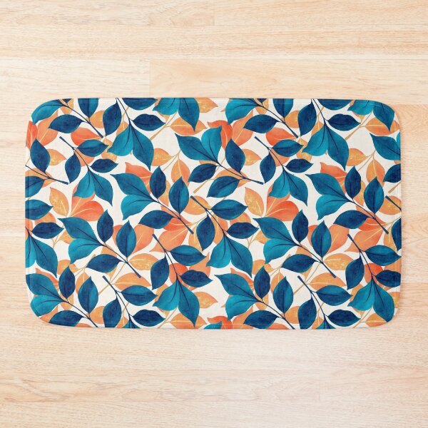 Item preview, Teal and Orange Leaves designed and sold by Klara Acel.