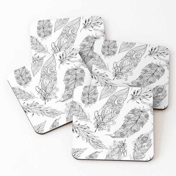 Item preview, Mandala Feathers - Black and White Pattern designed and sold by S-H-Designs.