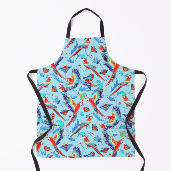 Item preview, Gold Enamel Red Macaws - Baby Blue designed and sold by TigaTiga.