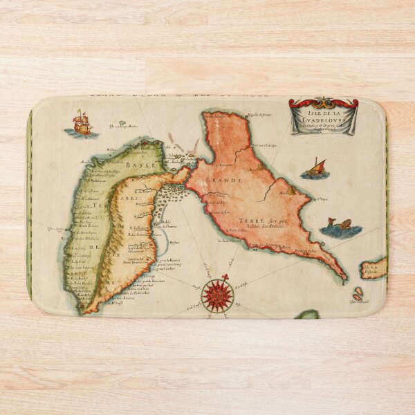 Item preview, Vintage Map of Guadeloupe (1650) designed and sold by BravuraMedia.