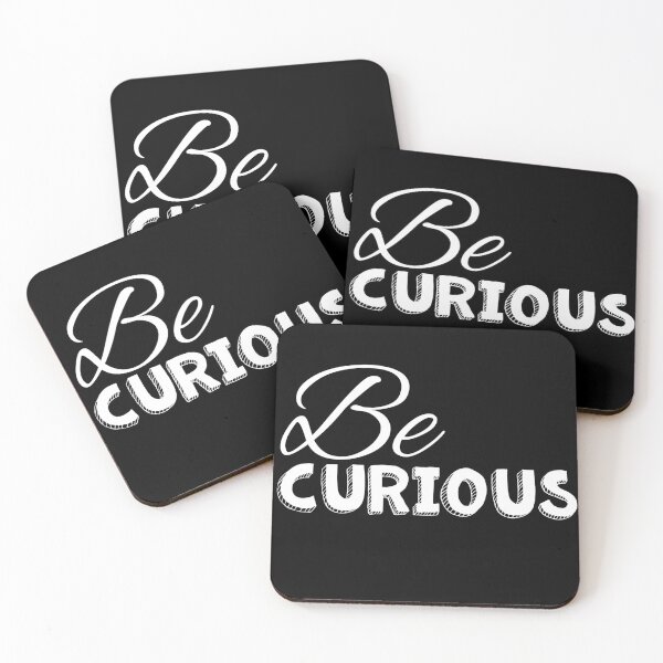 Item preview, Be curious white on black designed and sold by Shus-arts.